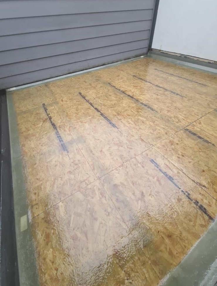 New OSB deck laid on a flat roof ready for the waterproof covering